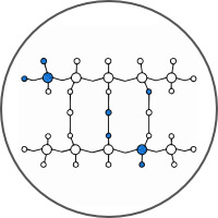 Minimalist vector line icon illustrating molecular polymer chains connected by cross-linking bridges to show reinforcing properties of silane coupling agents.
