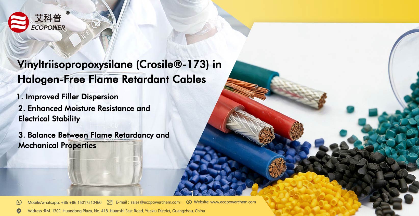 وینیل تری ایزوپروپوکسی سیلان (Crosile®-173) در کابل‌های مقاوم در برابر شعله بدون هالوژن